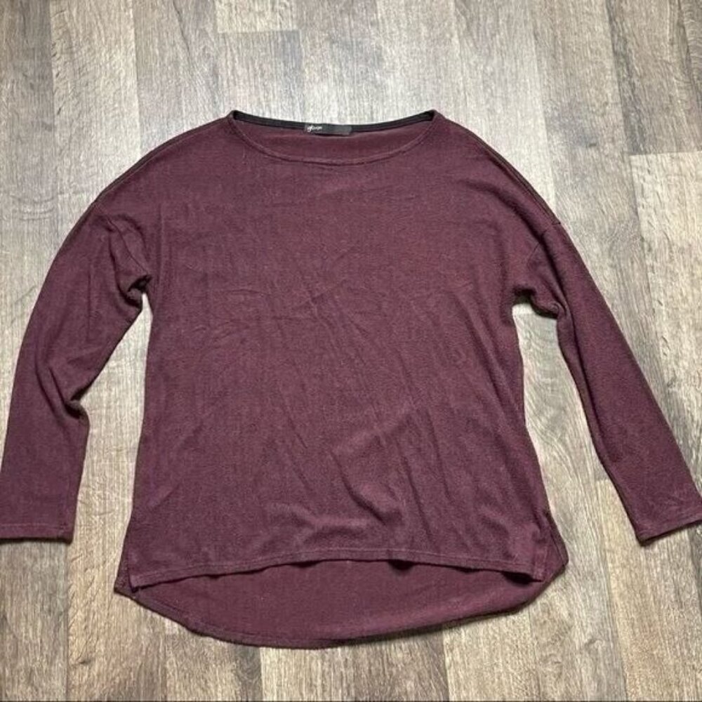 gibson Burgundy Boxy Soft Light Weight Sweater Top Size XXS - Picture 2 of 9